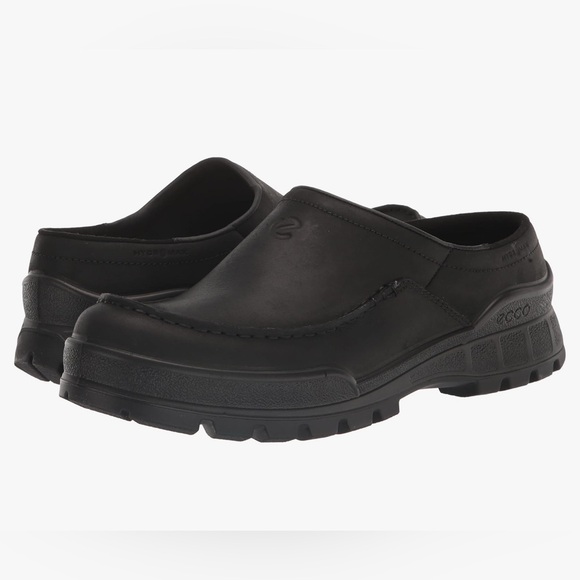 ECCO MENS TRACK 25 HYDROMAX BLACK NUBUCK WATER RESISTANT MOC TOE CLOG SIZE 8-8.5 - Picture 2 of 11